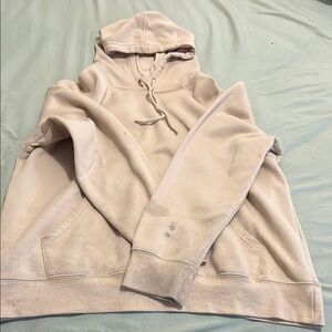 Cream V-Neck Sweater with Relaxed Fit